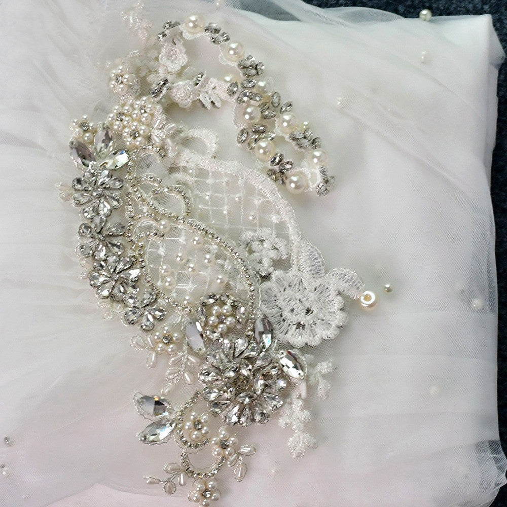 Bridal Cloak White In Thin Section Mesh Stage