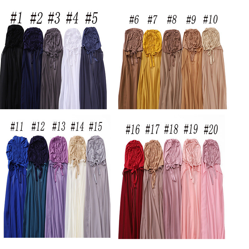 Pearl Chiffon With Elastic Bottoming Hood Scarf