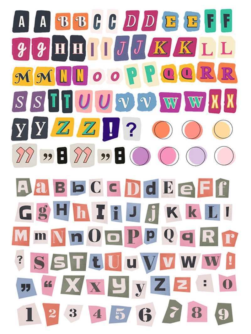 English Letters And Numbers Symbol Label Sticker Material Decoration Stickers