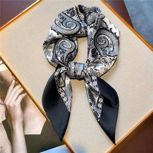 Women's Vintage Printed Silk Scarf
