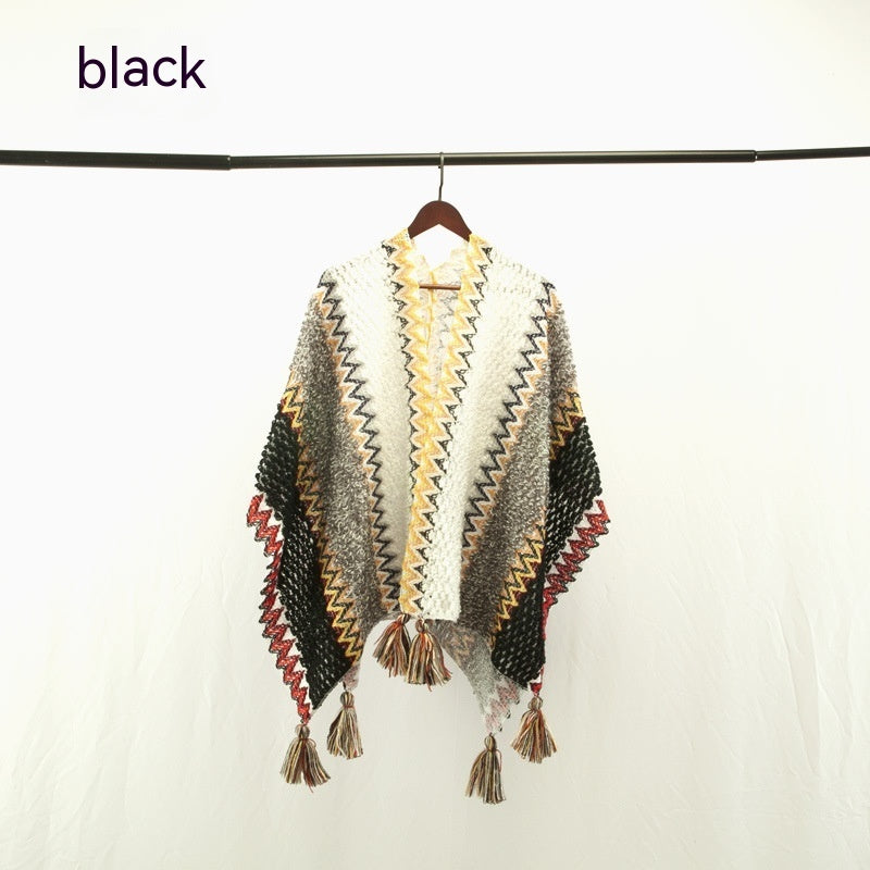 Ethnic Style Travel Cloak Scarf Dual-use