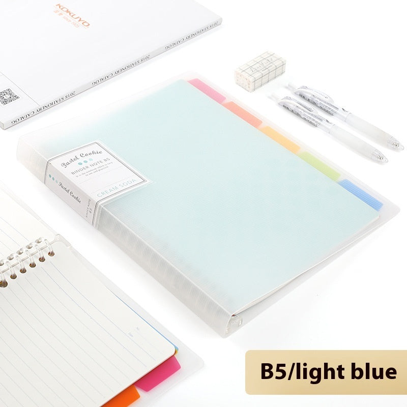 Loose Spiral Notebook Shell Pastel Cookie Soft Light Refill B5 Plaid Impression A5