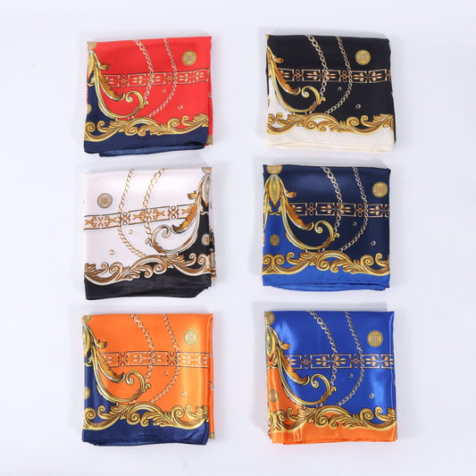 Women's Fashion Simple Satin Satin Printed Scarf