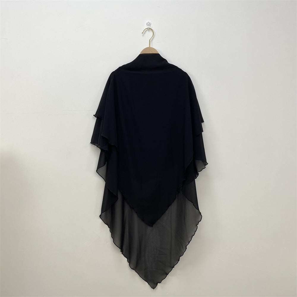 Solid Color Chiffon Turban Solid Color Double Layer