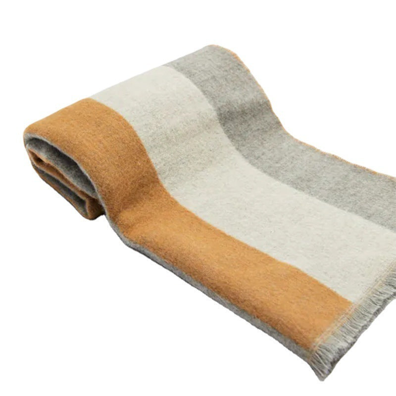 Women's Striped Jacquard Warm Shawl Scarf