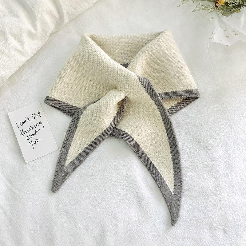 Autumn And Winter Triangle  Knitted Shawl Style Women's Outer Scarf