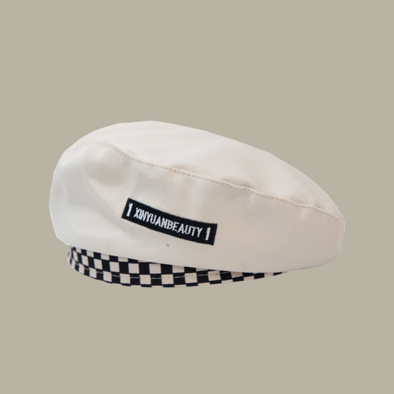 Women's Fashion Net Celebrity Checkerboard Beret