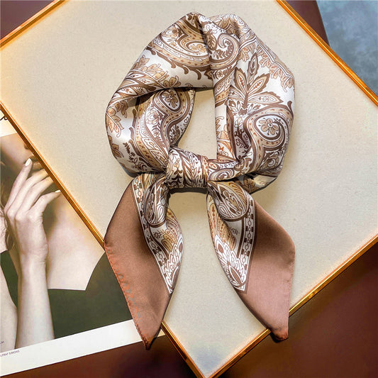 Women's Vintage Printed Silk Scarf