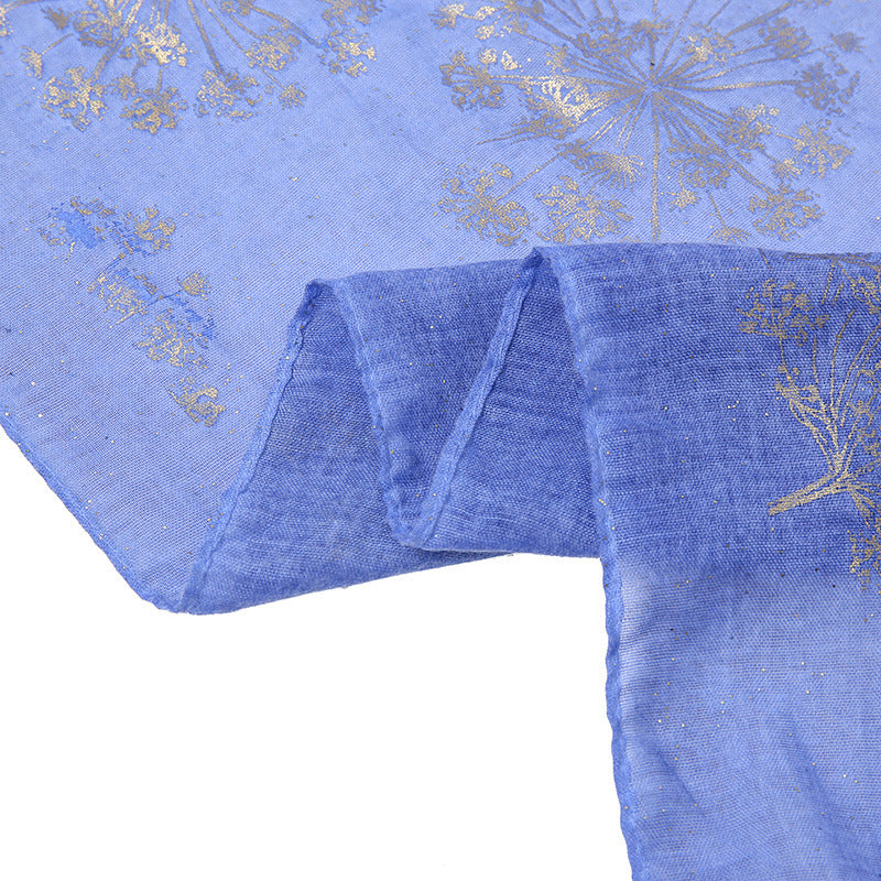 Vintage Bronzing Small Flower Cotton Scarf