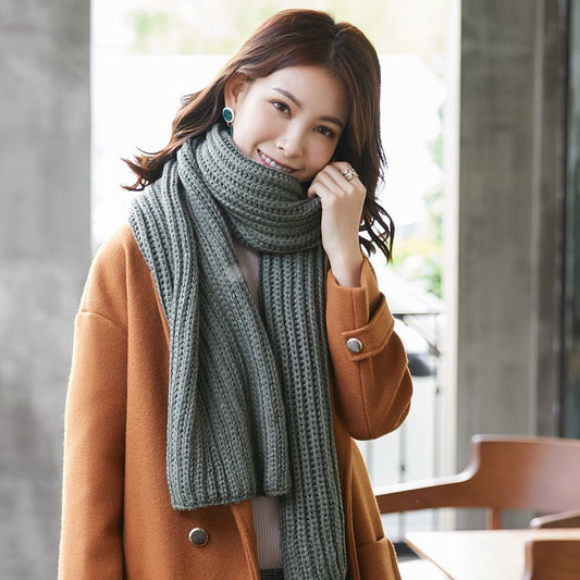 Men's And Women's Couples' Wool Vintage Hot Solid Color Warm Scarf