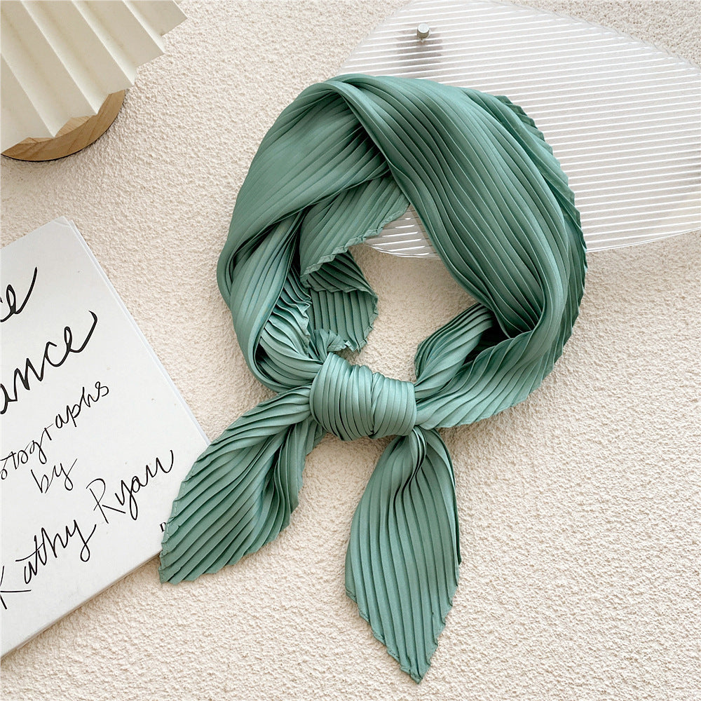 Women's Fashion Solid Color Pleated Scarf