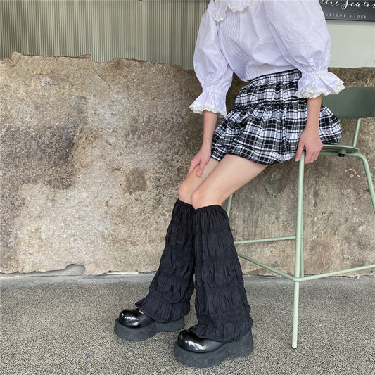 Women's Fashion Solid Color Long Tube Leg Hiding Wide Leg Foot Sock