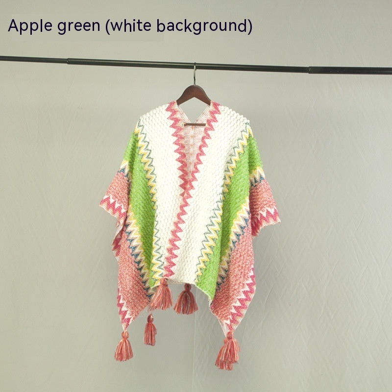 Ethnic Style Travel Cloak Scarf Dual-use