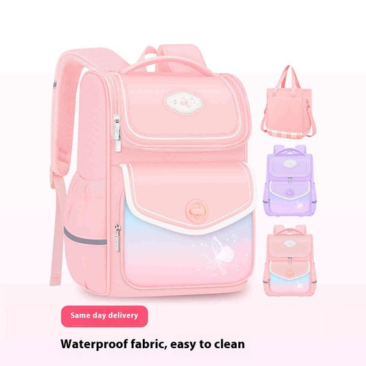 Girls' Schoolbags Primary School Students Three To Six Portable Burden Alleviation Children First Grade Waterproof Girl Large Capacity