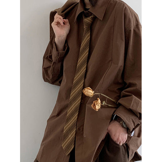 Japanese-style Retro All-match Khaki Stripe Tie College Style