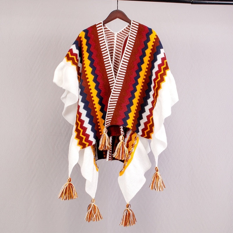 Ethnic Style Travel Cloak Scarf Dual-use