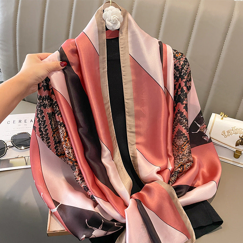 Winter Warm Vintage Print Chain Scarf Female
