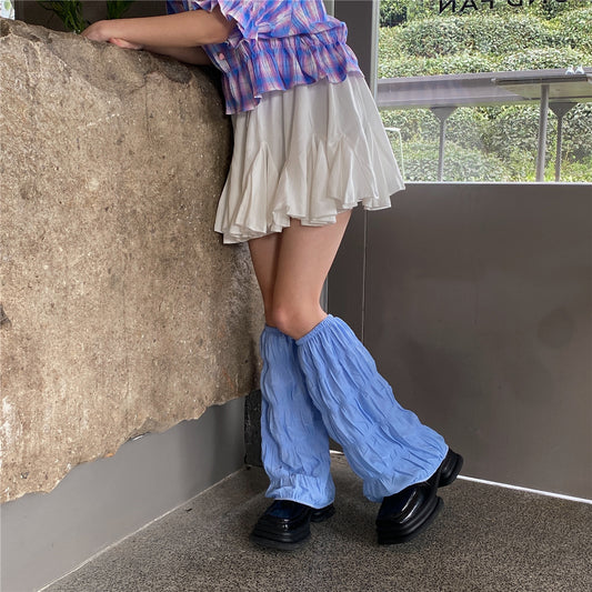 Women's Fashion Solid Color Long Tube Leg Hiding Wide Leg Foot Sock