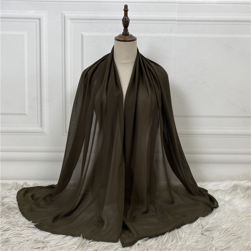 Solid Color Robe Fashion Chiffon Turban