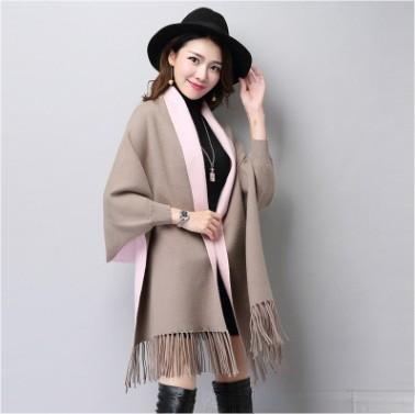 Ladies Shawl Cardigan Tassel Cape Sweater Coat