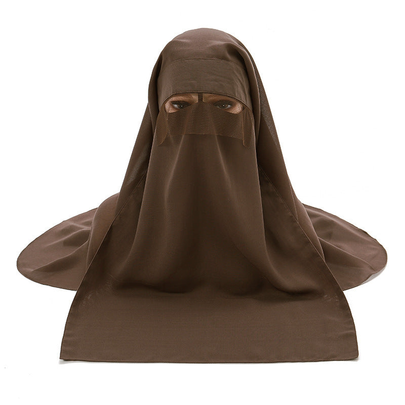 Chiffon Headscarf Mask Sun-proof Set