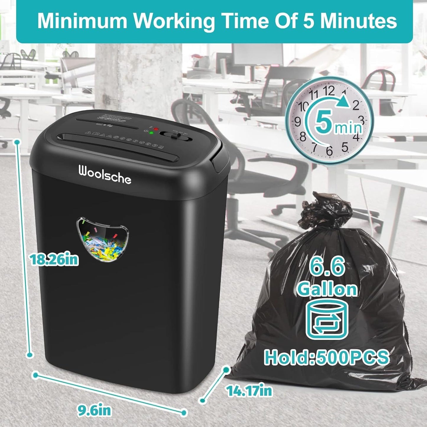 Paper Shredder, 14 Cross Cutting, 6.6 Gallon Paper Basket, P-4 Security Level, 3 Mode Designs - Suitable For Home And Office Anti Paper Jam Heavy-duty Shredders, FBA Shipping