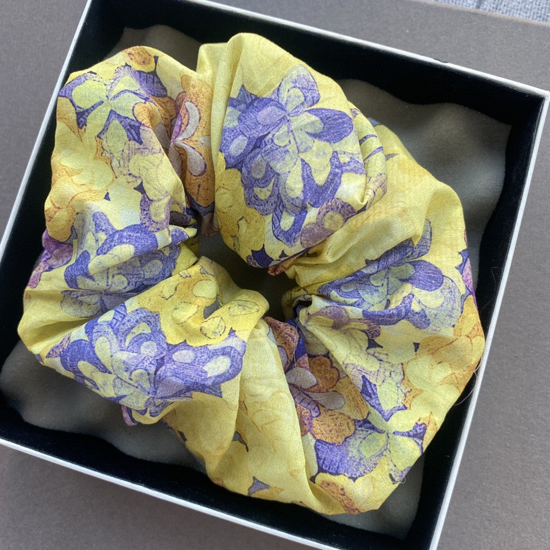 Yellow Watercolor Large Intestine Cloth Hair Ring No Plus-sized Floral