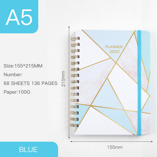 Annual Calendar A5 Coil Notebook English Book