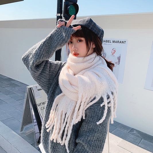 Women's Extra Thick Plaid Fringe Shawl Scarf