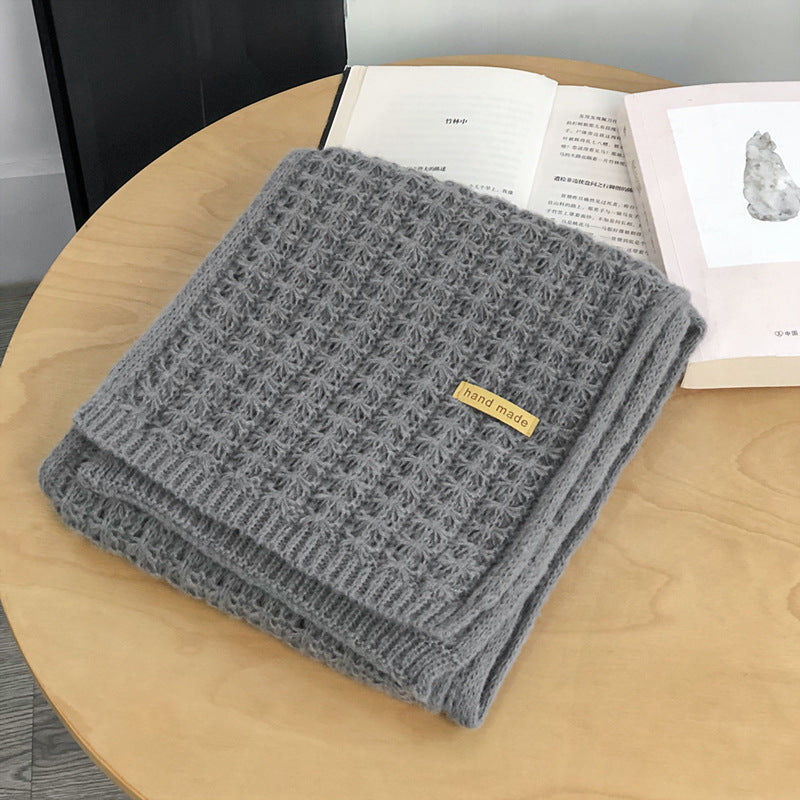 Women's Fashionable All-matching Thickened Warm Wool Knitted Scarf