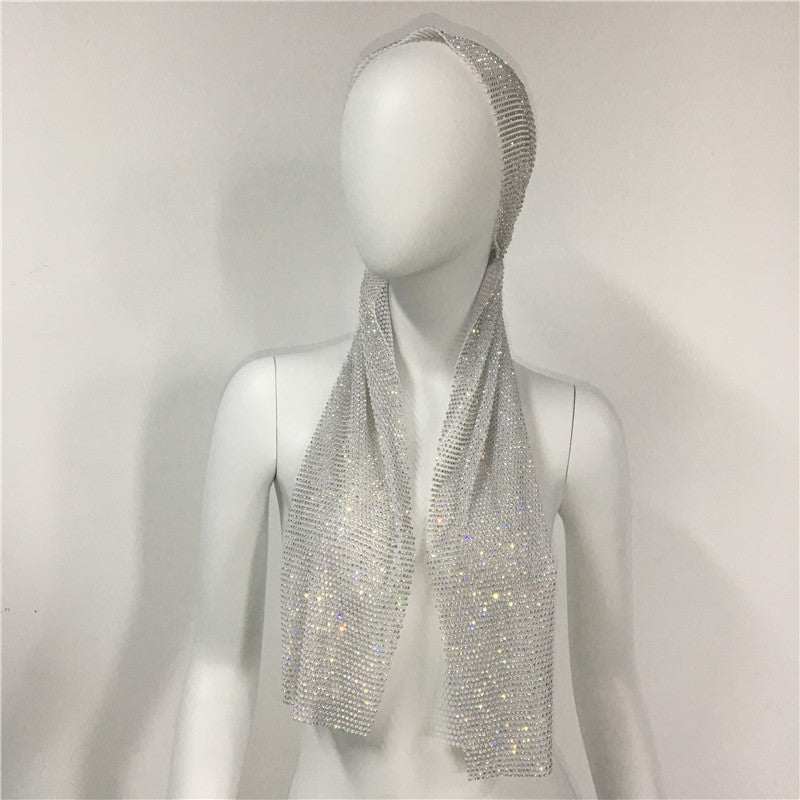Women's Stretch Rhinestone Hairband Bandana Hat