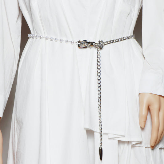 Summer Decoration Dress Waist Pin Buckle Chain Thin Belt