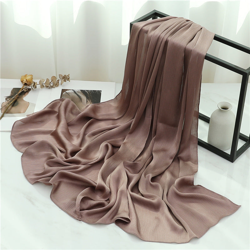 Solid Color Silk Scarf Basic All-matching