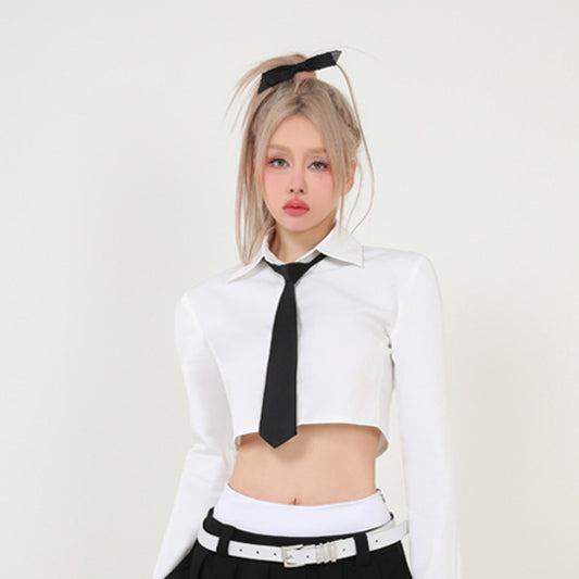 Polyester Yarn Black Tie Collar Decorative Personality Temperament Professional Workplace Decoration