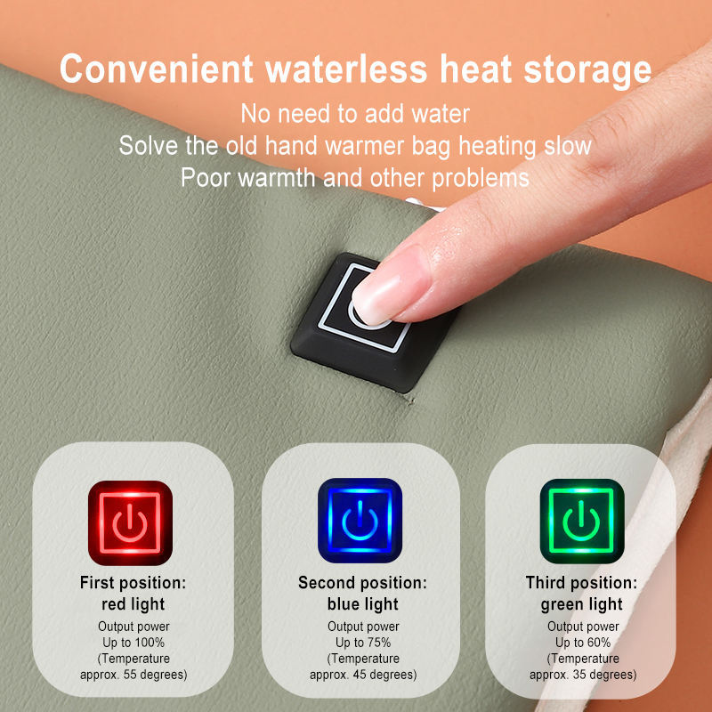 Portable Graphene Handwarmers Pouch Comfortable Electric Hand Warmer Heater Pad Adjustable 3 Temperature Setting Portable  Heating Hand Warmer Pouch Heated Hand Mitts