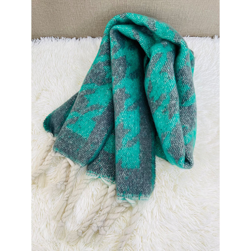 Women's Thick Fringed Houndstooth All-match Shawl Scarf