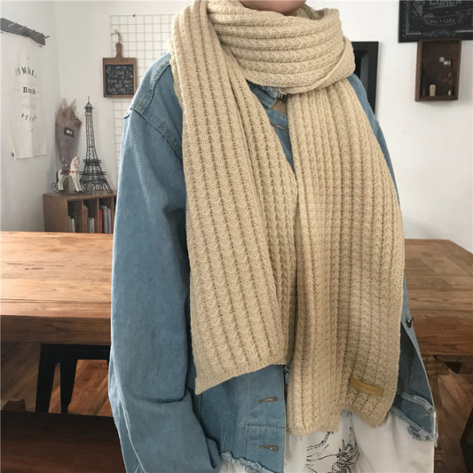 Women's Fashionable All-matching Thickened Warm Wool Knitted Scarf
