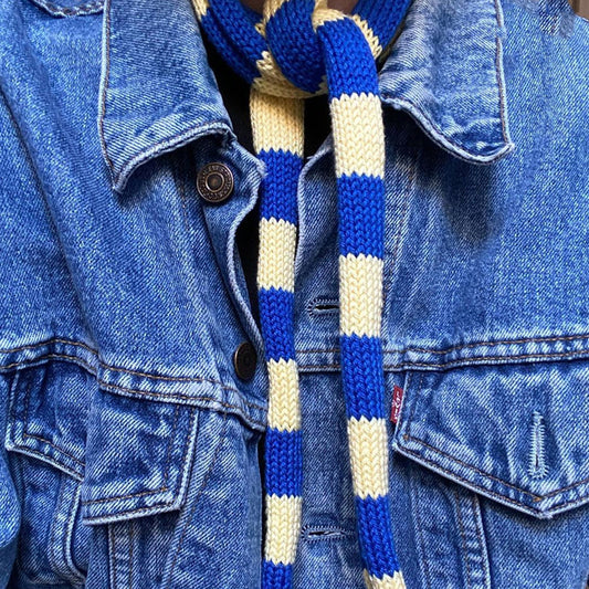 French Minority Striped Thin Scarf