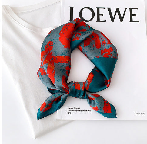 Small Square Towel Women's Spring And Autumn Decorative Scarf Stylish And Versatile Silk Scarf