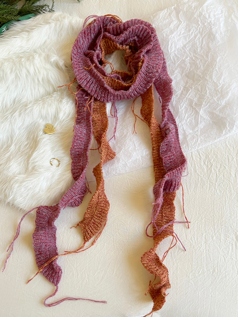 Irregular Tassel Woven Fine Scarf