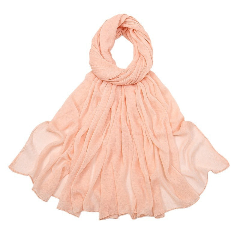 Curling Rayon Wrinkle Scarf Women's Simple Toe Cap