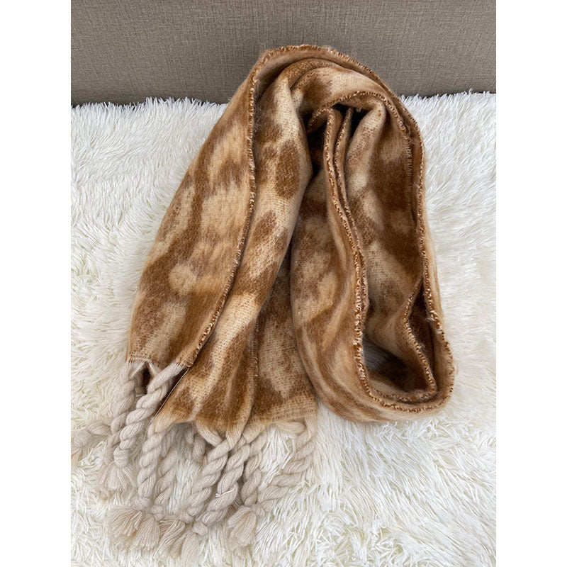 Women's Thick Fringed Houndstooth All-match Shawl Scarf