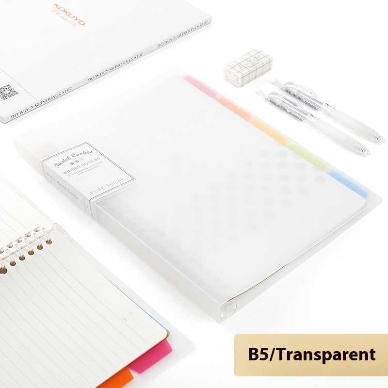 Loose Spiral Notebook Shell Pastel Cookie Soft Light Refill B5 Plaid Impression A5