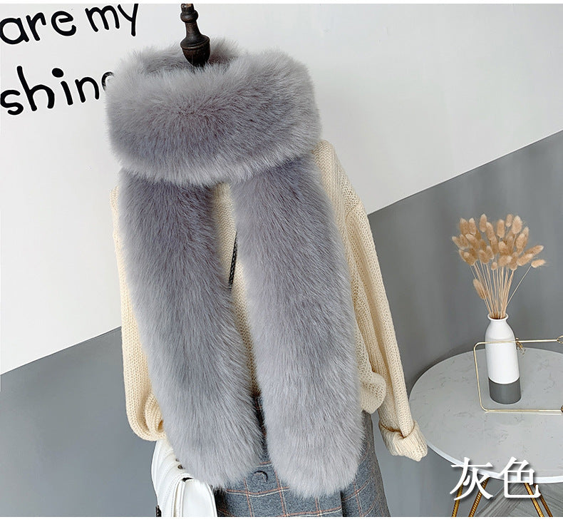 Women's Imitation Fox Fur Winter Extended Bib Shawl