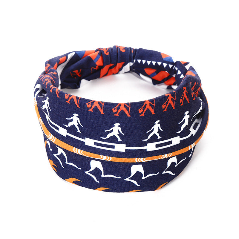 Headscarf African Print Hair Band Elastic Women Sports Yoga Hair Band Wide Brim
