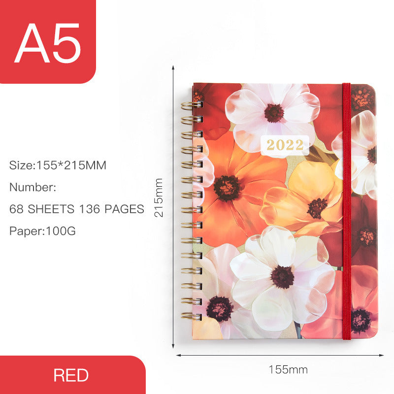 Annual Calendar A5 Coil Notebook English Book