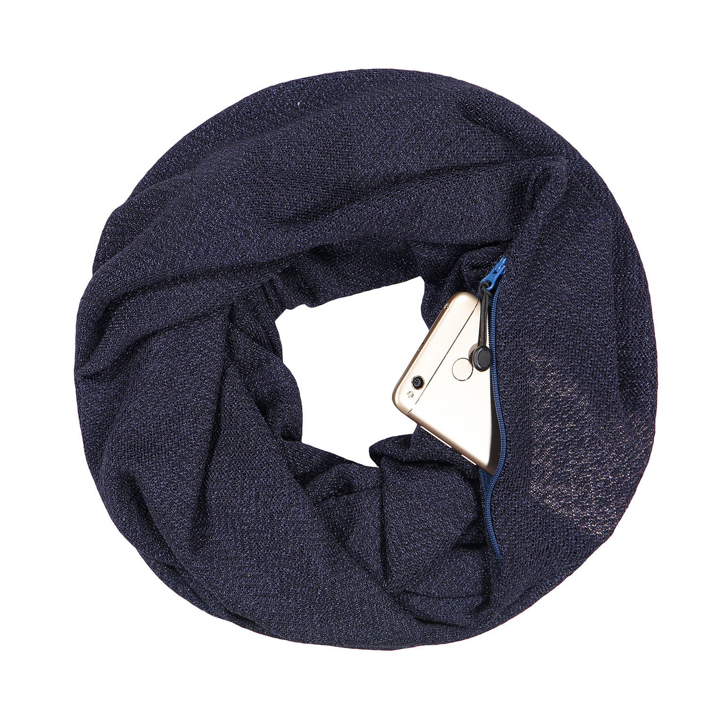 Autumn And Winter Golden Silver Couple Scarf Zipper Pocket Bib