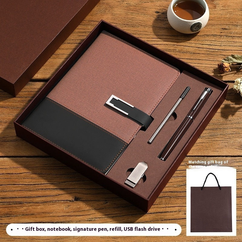 Business Thickening Notebook Soft Leather High-grade Gift Set