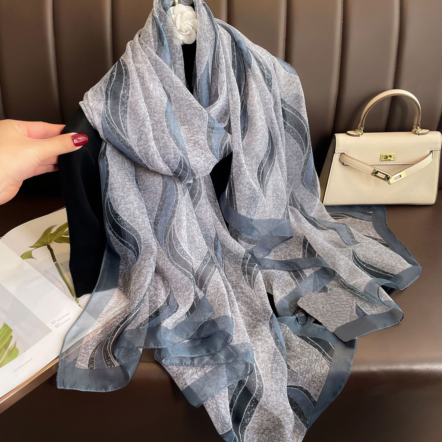 Yourou China Rose Printed Scarf