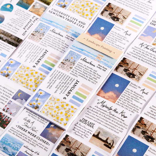 English Basic And Paper Sticker Book Series Of Famous Landscape Paintings